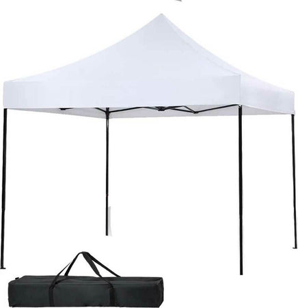 Gazebo-3x3-Pieghevole-Impermeabile-Richiudibile-Fisarmonica-Fiera-mercato-Bianco