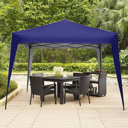 Gazebo-3x3-Pieghevole-Impermeabile-Richiudibile-Fisarmonica-Fiera-mercato-Blu
