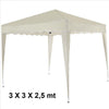 Gazebo-3x3x2,5-Mt-Pieghevole-Ecru-Impermeabile-Richiudibile-Tendone-Giardino