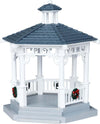 Gazebo bianco e azzurro decorato, edificio per villaggio di Natale in plastica Casa e cucina/Decorazioni per interni/Addobbi e decorazioni per ricorrenze/Decorazioni natalizie/Oggettistica MagiediNatale.it - Altamura, Commerciovirtuoso.it