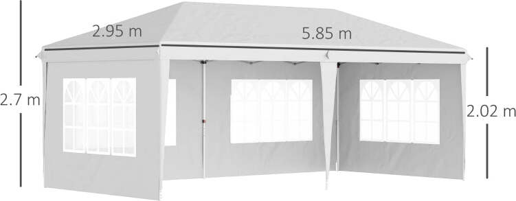 Gazebo-da-esterno-bianco-con-Finestre-Regolabile-in-Altezza-e-tende-Removibili-5.9x3x2.7m-84C-431V00WT