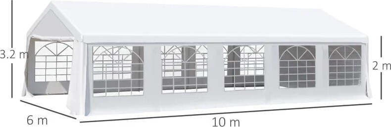 Gazebo-da-Giardino-10x6m-con-Pareti-Rimovibili-e-Finestre,-Acciaio-e-Poliestere-100110-047W