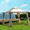 Gazebo-da-Giardino-3-x-3m-con-4-Tende-Laterali-e-Doppio-Tetto-Beige-84C-033