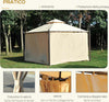 Gazebo-da-Giardino-3-x-3m-con-4-Tende-Laterali-e-Doppio-Tetto-Beige-84C-033
