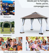 Gazebo-da-Giardino-3x3m-con-Zanzariera,-Telaio-in-Acciaio-e-Doppio-Tettuccio,-Bianco-84C-010CF