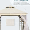 Gazebo-da-Giardino-3x3m-con-Zanzariera,-Telaio-in-Acciaio-e-Doppio-Tettuccio,-Bianco-84C-100