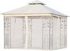 Gazebo-da-Giardino-3x3m-con-Zanzariera,-Telaio-in-Acciaio-e-Doppio-Tettuccio,-Bianco-84C-100