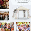 Gazebo-da-Giardino-3x3m-con-Zanzariera,-Telaio-in-Acciaio-e-Doppio-Tettuccio,-Bianco-84C-100