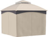 Gazebo-da-Giardino-3x3m-in-Acciaio-con-Doppio-Tettuccio-e-Tende,-Beige-e-Grigio-84C-368V00BG