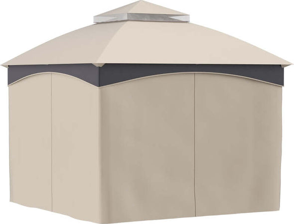 Gazebo-da-Giardino-3x3m-in-Acciaio-con-Doppio-Tettuccio-e-Tende,-Beige-e-Grigio-84C-368V00BG