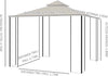 Gazebo-da-Giardino-3x3m-in-Metallo-con-Zanzariere-e-Tettuccio-in-Poliestere,-Beige-84C-005