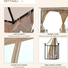 Gazebo-da-Giardino-3x3m-in-Metallo-con-Zanzariere-e-Tettuccio-in-Poliestere,-Beige-84C-005