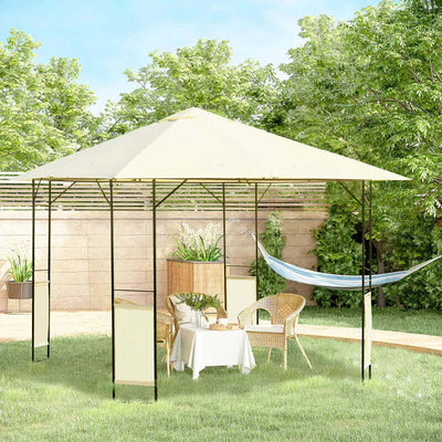 Gazebo-da-Giardino-3x3m-in-Metallo-Nero-con-Tettuccio-Crema-01-0867