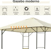 Gazebo-da-Giardino-3x3m-in-Metallo-Nero-con-Tettuccio-Crema-01-0867