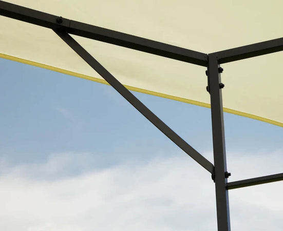 Gazebo-da-Giardino-3x3m-in-Metallo-Nero-con-Tettuccio-Crema-01-0867