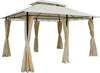 Gazebo-da-Giardino-3x4-m-con-Tende-e-Tetto-a-2-Livelli-Bianco-Crema-01-0154