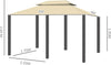 Gazebo-da-Giardino-3x4-m-con-Tende-e-Tetto-a-2-Livelli-Bianco-Crema-01-0154