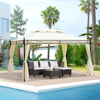 Gazebo-da-Giardino-3x4m-in-Acciaio-con-Doppio-Tetto-e-4-Tende-Laterali,-Crema-01-0872