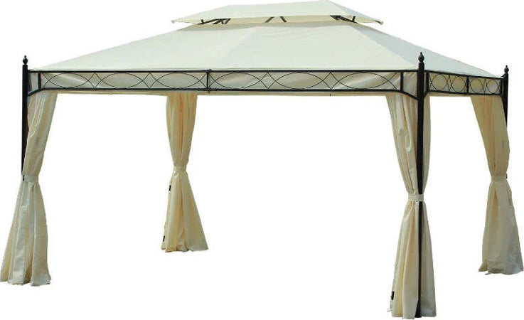 Gazebo-da-Giardino-3x4m-in-Acciaio-con-Doppio-Tetto-e-4-Tende-Laterali,-Crema-01-0872