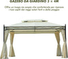 Gazebo-da-Giardino-3x4m-in-Acciaio-con-Doppio-Tetto-e-4-Tende-Laterali,-Crema-01-0872