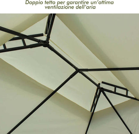 Gazebo-da-Giardino-3x4m-in-Acciaio-con-Doppio-Tetto-e-4-Tende-Laterali,-Crema-01-0872