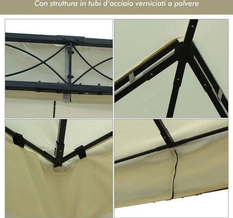 Gazebo-da-Giardino-3x4m-in-Acciaio-con-Doppio-Tetto-e-4-Tende-Laterali,-Crema-01-0872