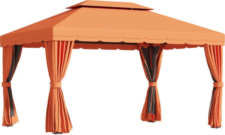 Gazebo-da-Giardino-4x3m-con-Doppio-Tetto-e-Tende-Laterali,-Arancione-01-0870