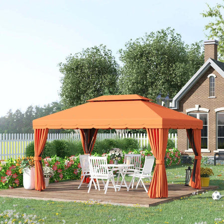 Gazebo-da-Giardino-4x3m-con-Doppio-Tetto-e-Tende-Laterali,-Arancione-01-0870