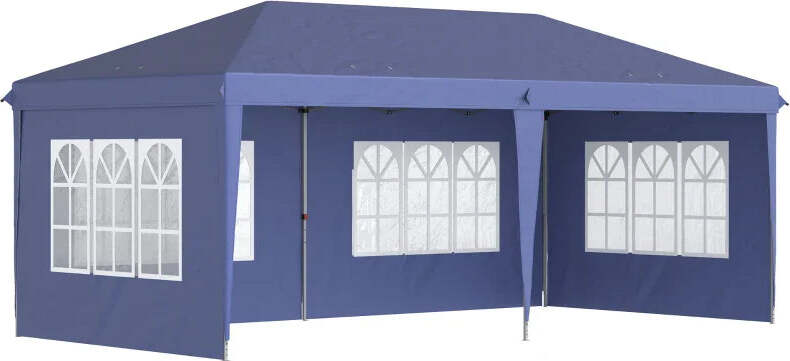 Gazebo-da-Giardino-6x3-m-Regolabile-in-Altezza-con-Pareti-Removibili,-in-Acciaio-e-Poliestere,-Blu-84C-431V00BU