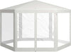 Gazebo-da-Giardino-Esagonale-con-Doppio-Ingresso,-in-Metallo-e-Poliestere,-3.94x3.94x2.5-m,-Crema-84C-044V02CW