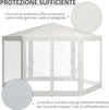 Gazebo-da-Giardino-Esagonale-con-Doppio-Ingresso,-in-Metallo-e-Poliestere,-3.94x3.94x2.5-m,-Crema-84C-044V02CW
