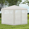 Gazebo-da-Giardino-Esagonale-con-Doppio-Ingresso,-in-Metallo-e-Poliestere,-3.94x3.94x2.5-m,-Crema-84C-044V02CW