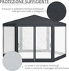 Gazebo-da-Giardino-Esagonale-con-Doppio-Ingresso,-in-Metallo-e-Poliestere,-3.94x3.94x2.5-m,-Grigio-84C-044V02CG