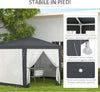 Gazebo-da-Giardino-Esagonale-con-Doppio-Ingresso,-in-Metallo-e-Poliestere,-3.94x3.94x2.5-m,-Grigio-84C-044V02CG