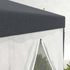 Gazebo-da-Giardino-Esagonale-con-Doppio-Ingresso,-in-Metallo-e-Poliestere,-3.94x3.94x2.5-m,-Grigio-84C-044V02CG