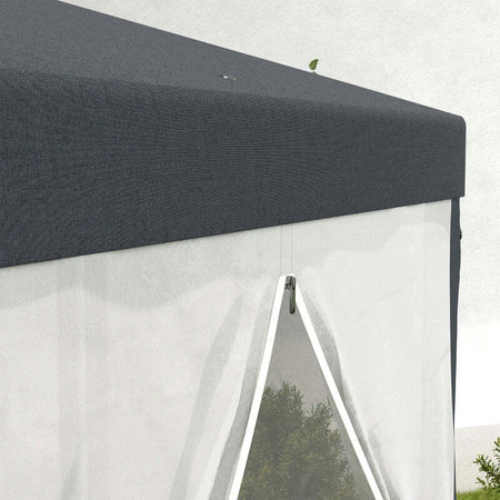 Gazebo-da-Giardino-Esagonale-con-Doppio-Ingresso,-in-Metallo-e-Poliestere,-3.94x3.94x2.5-m,-Grigio-84C-044V02CG