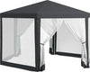 Gazebo-da-Giardino-Esagonale-con-Doppio-Ingresso,-in-Metallo-e-Poliestere,-3.94x3.94x2.5-m,-Grigio-84C-044V02CG