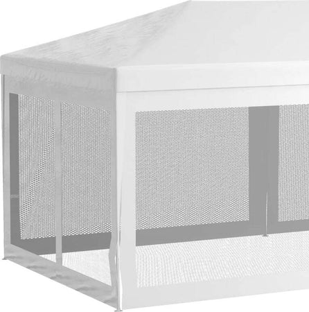Gazebo-da-Giardino-per-Feste-con-6-Pareti-Rimovibili-a-Zanzariera,-582x295x255cm,-Bianco-84C-023V02WT