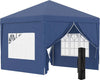Gazebo-da-Giardino-Pieghevole-con-Corde-e-Picchetti-Inclusi,-2.95x2.95x2.58-m,-Blu-84C-430V00BU