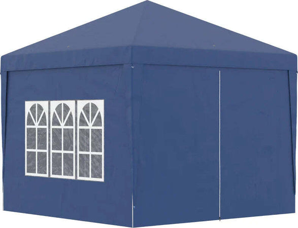 Gazebo-da-Giardino-Pieghevole-con-Corde-e-Picchetti-Inclusi,-2.95x2.95x2.58-m,-Blu-84C-430V00BU