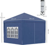 Gazebo-da-Giardino-Pieghevole-con-Corde-e-Picchetti-Inclusi,-2.95x2.95x2.58-m,-Blu-84C-430V00BU
