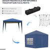 Gazebo-da-Giardino-Pieghevole-con-Corde-e-Picchetti-Inclusi,-2.95x2.95x2.58-m,-Blu-84C-430V00BU