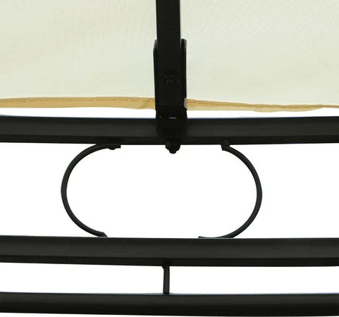 Gazebo-da-Giardino-Rotondo-con-Doppio-Tettuccio,-Cinghie-e-Tende,-Ø3.5x2.8m,-Bianco-84C-088CW