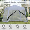 Gazebo-Impermeabile-con-Zanzariere-da-Giardino-Esterno-Tendone-in-Poliestere-3-x-3-x-2.45-m-Grigio-84C-090GY