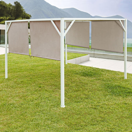 Gazebo moderno per giardino e veranda, pergolato scorrevole di design 3x3 mt Giardino e giardinaggio/Arredamento da giardino e accessori/Ombrelloni tende e tettucci parasole/Gazebo Decor Space - Altamura, Commerciovirtuoso.it