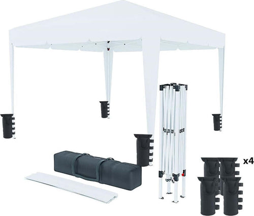 Gazebo-Pieghevole-Idrorepellente-3x3Mt-Da-Giardino-Con-4-Sacche-Per-Pesi-e-Sacca-per-Trasporto