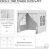 Gazebo-Pieghevole-Pop-Up-2x2-m-con-4-Pareti-Rimovibili-in-Poliestere-e-Acciaio,-Bianco-100110-066W