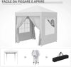 Gazebo-Pieghevole-Pop-Up-2x2-m-con-4-Pareti-Rimovibili-in-Poliestere-e-Acciaio,-Bianco-100110-066W