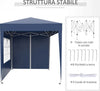Gazebo-Pieghevole-Pop-Up-2x2-m-con-4-Pareti-Rimovibili-in-Poliestere-e-Acciaio,-Blu-100110-066B