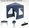 Gazebo-Pieghevole-Pop-Up-2x2-m-con-4-Pareti-Rimovibili-in-Poliestere-e-Acciaio,-Blu-100110-066B
